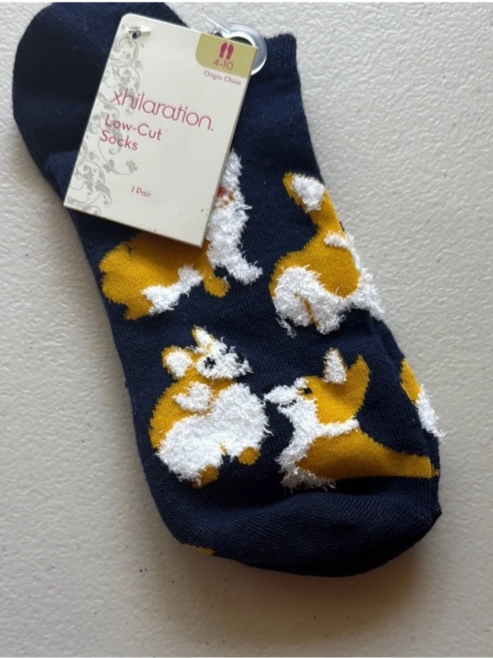 HUE Women's Corgi Pattern Ankle Socks & Scotty Dog Jeans Socks - lot of 2 pair